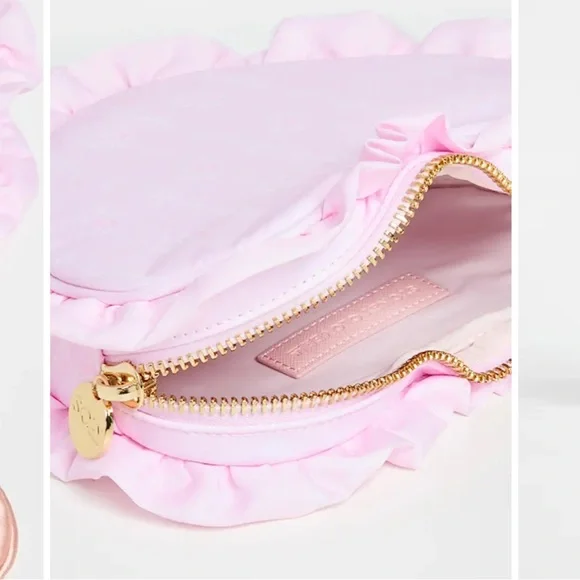 NWT Stoney Clover Lane High Tea Printed Ruffle Heart Pouch - Picture 4 of 5